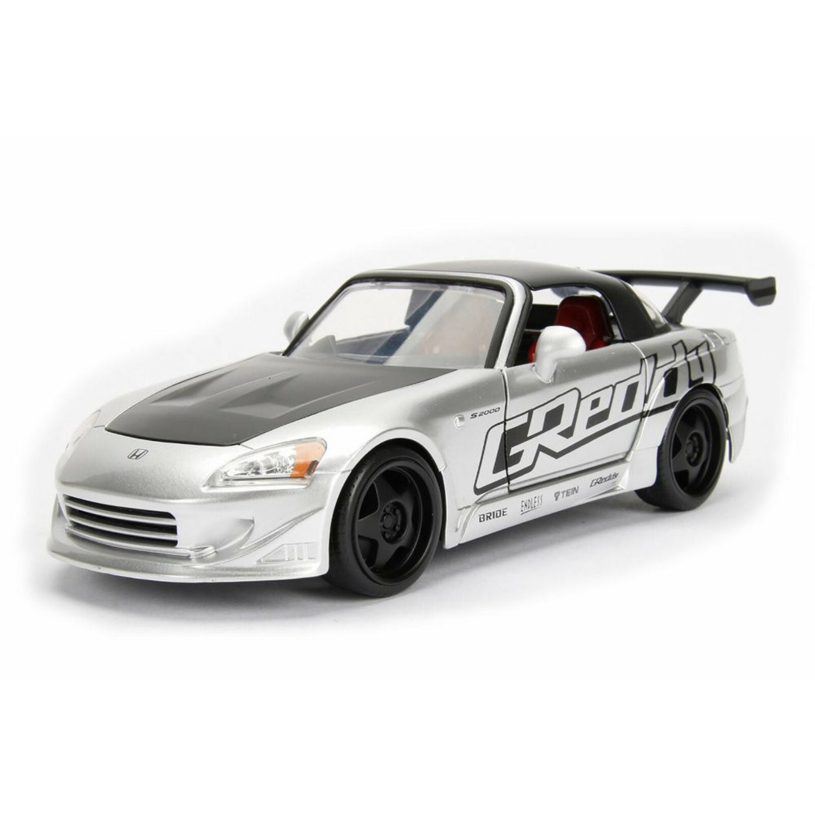 98686 2001 HONDA S2000 SILVER color HARD TOP JADA 1/24 DIECAST CAR.