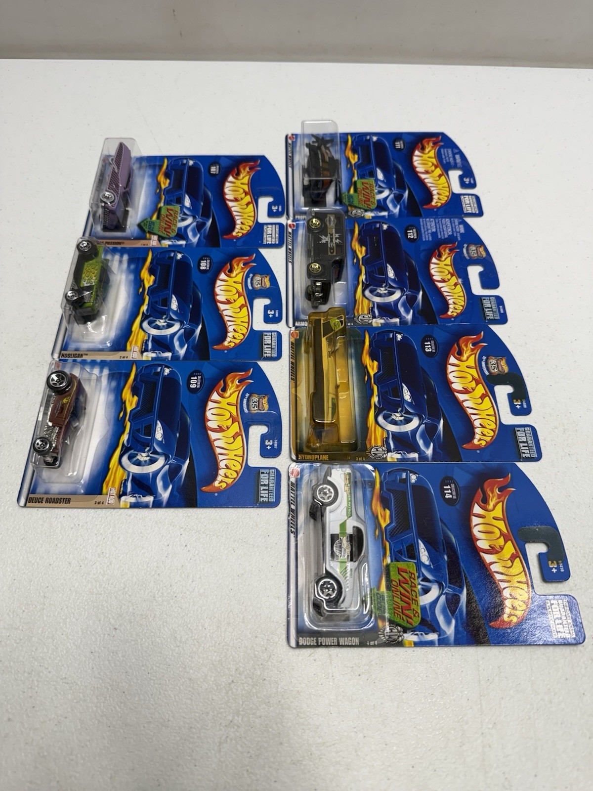 2002 Hot Wheels Die Cast Cars -Various- Vintage Lot Of 7 New In Original Cards