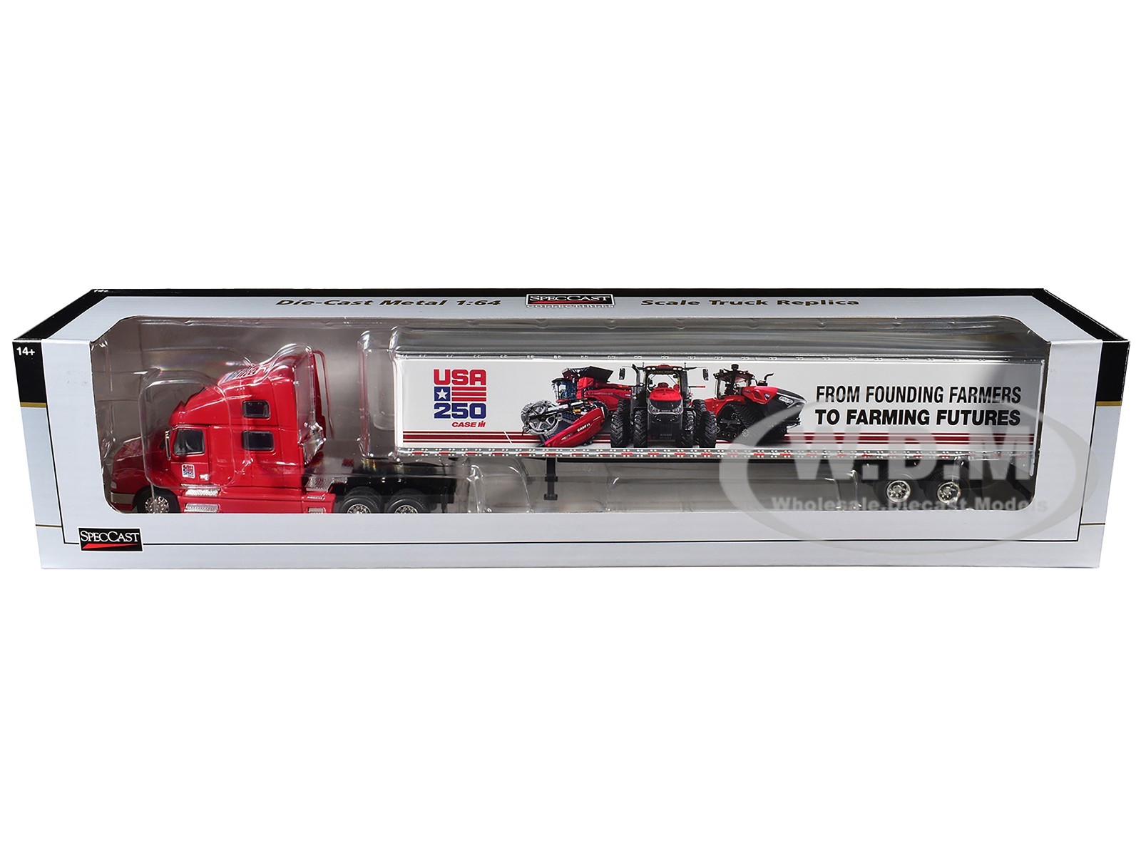 VOLVO 770 SLEEPER W/TRAILER “USA 250 YEARS” RED 1/64 DIECAST BY SPECCAST ZJD1962