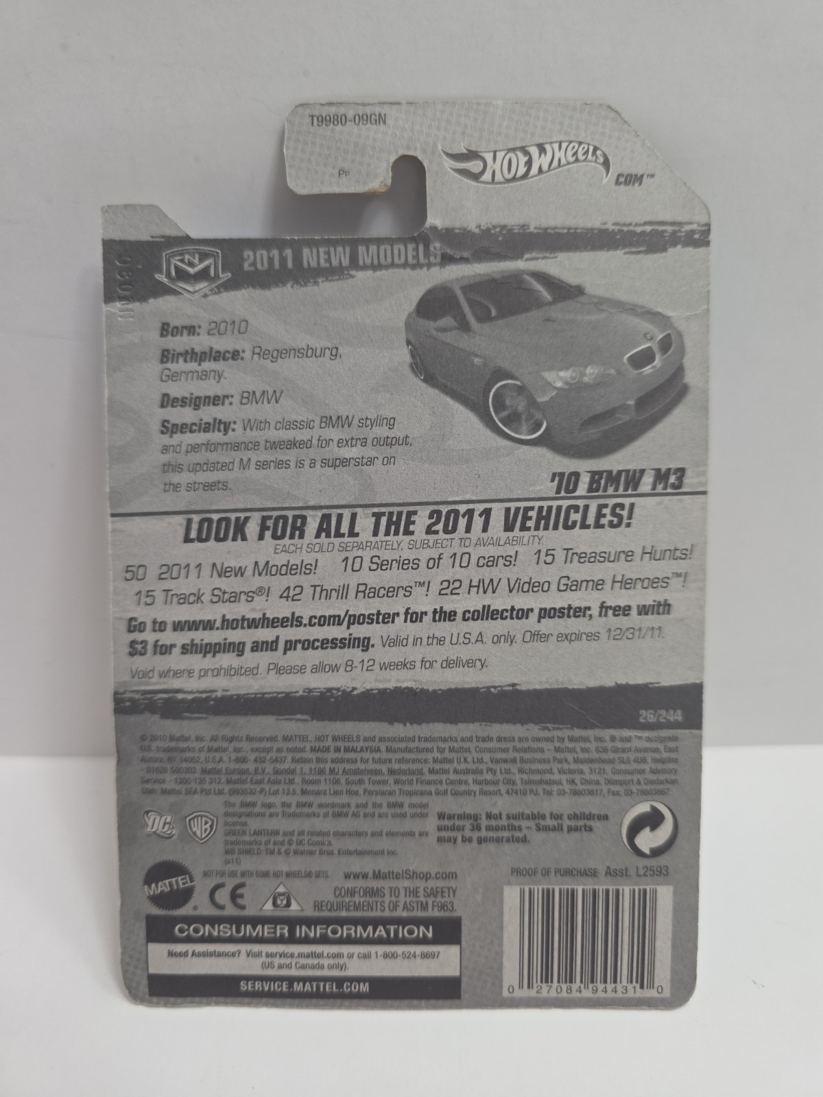 Hot Wheels 2011 New Models ’10 BMW M3 in Red