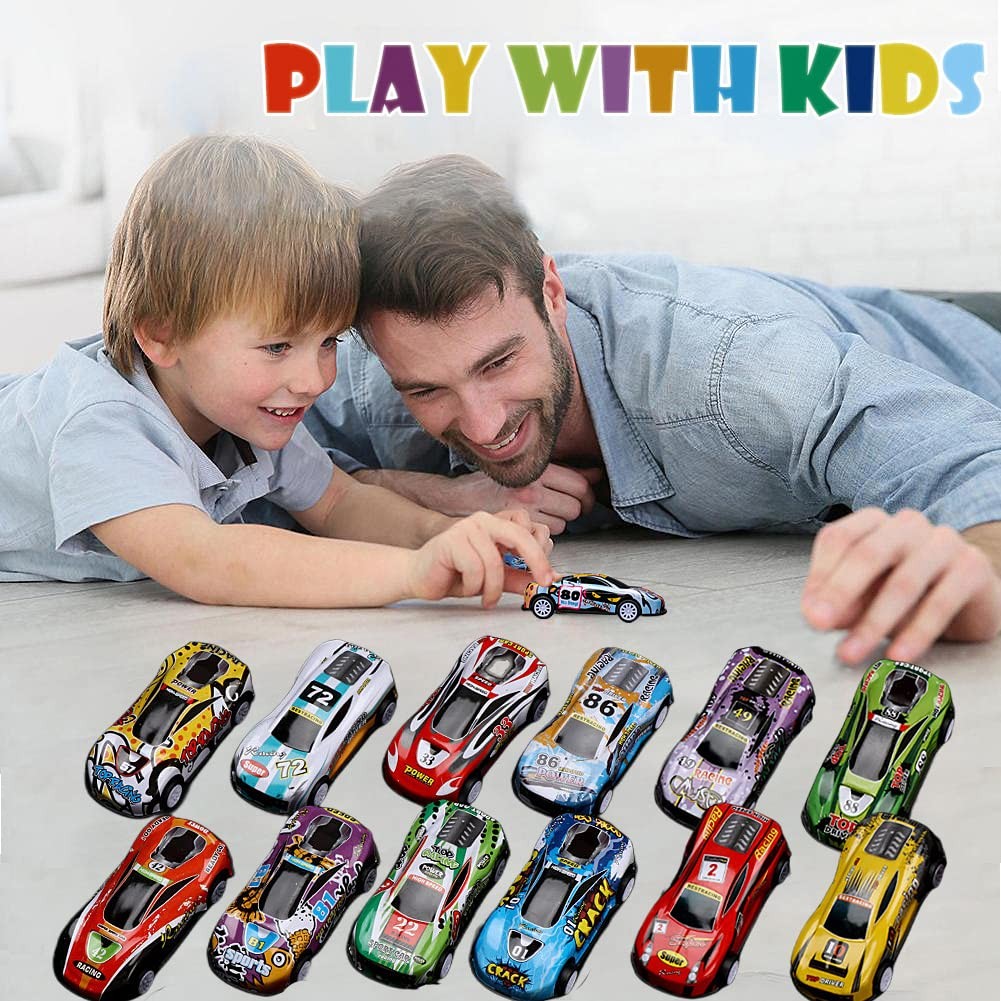 36 Pack Pull Back Toy Cars Mini Die-Cast Race Cars Vehicles Bulk Party Fav