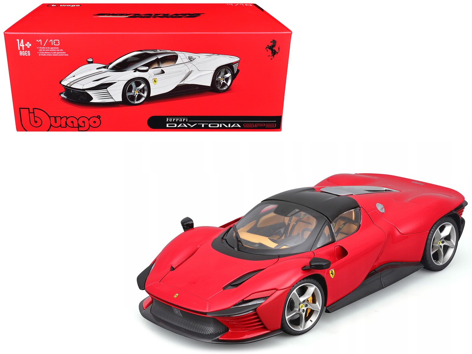 Ferrari Daytona SP3 Red with Black Top “Signature Series” 1/18