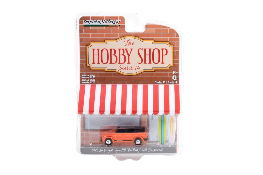 1971 VOLKSWAGEN THING (TYPE 181) W/ SURFBOARDS 1/64 DIECAST CAR GREENLIGHT 97140