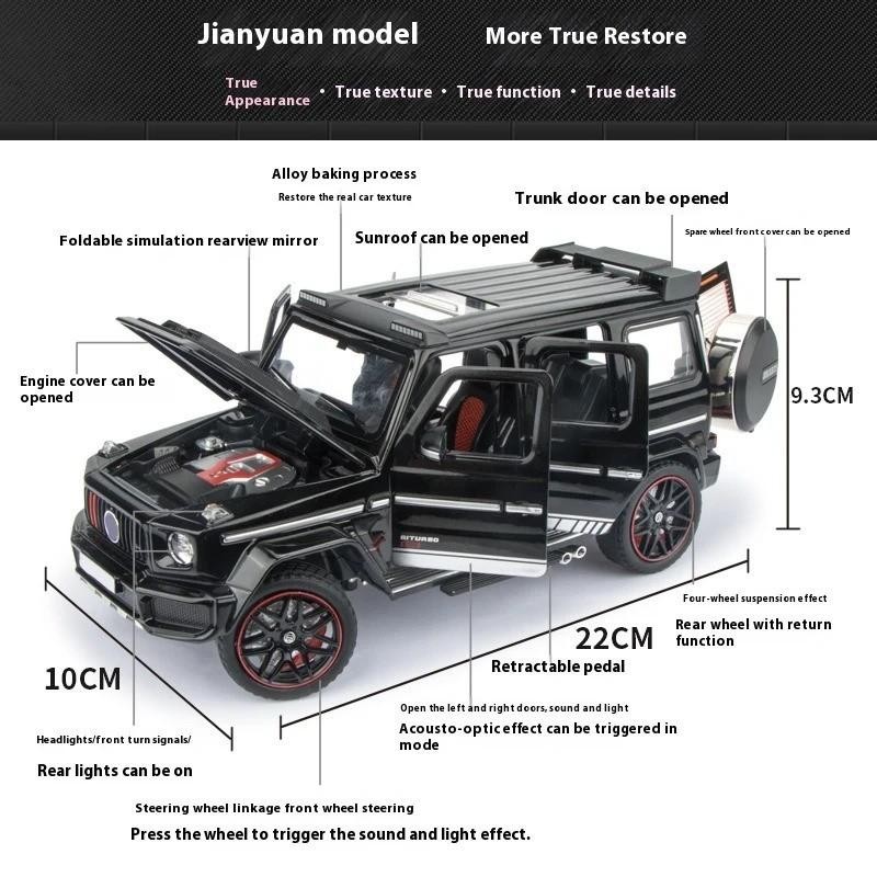 1:24 MERCEDES-BENZ G800 Brabus Alloy Diecast Off-Road Car Collectible NEW Gift