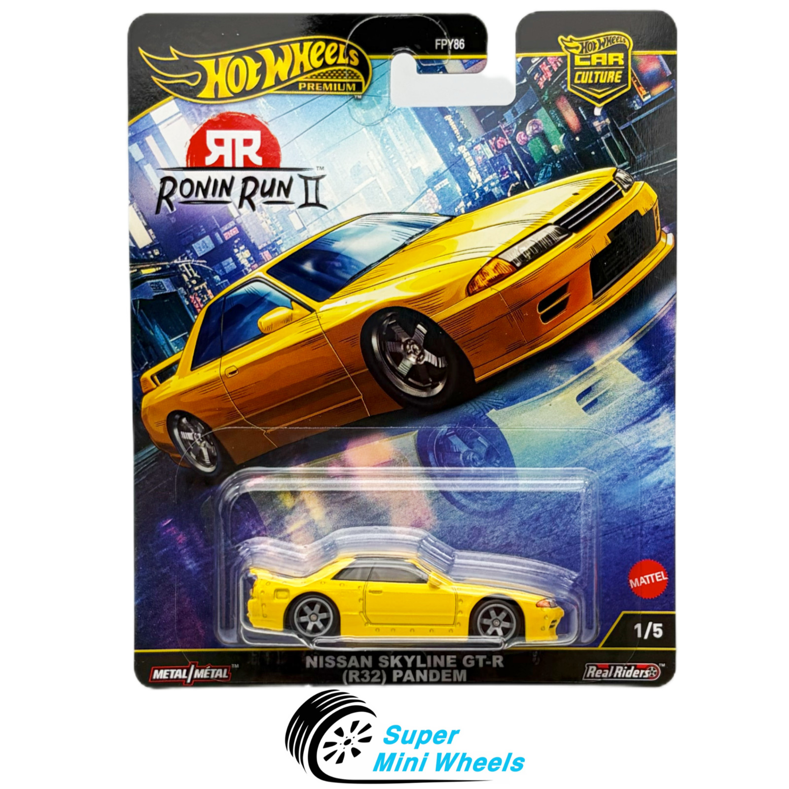 Hot Wheels Premium Nissan GT-R R32 Pandem Yellow Car Culture Ronin Run II