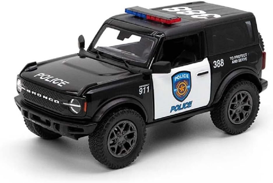 KINSMART 5″ 2022 Ford Bronco Police Diecast Mode1 car 1:34 Scale BLACK
