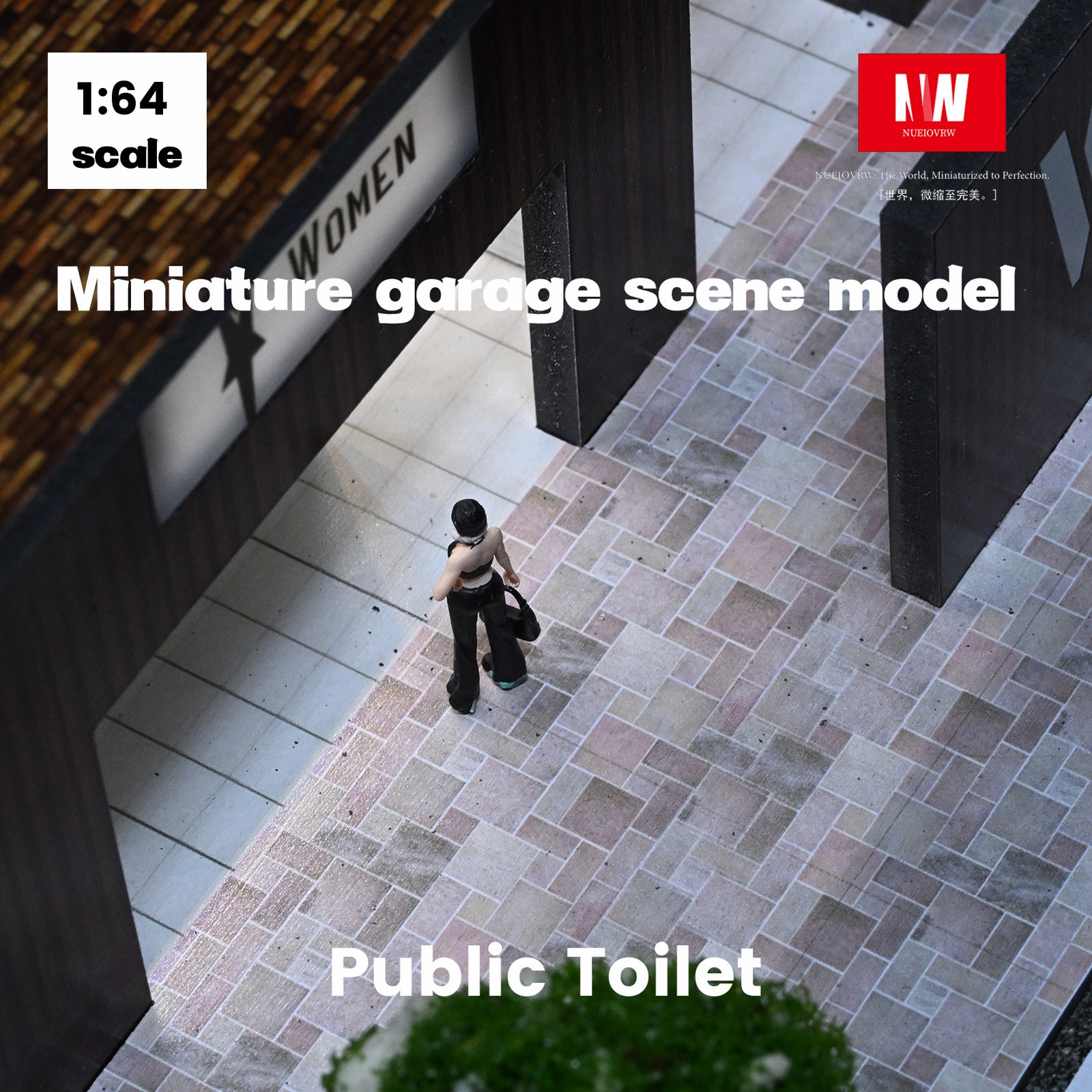 Diorama 1/64 Diecast Car Garage Model LED Street Toilet Building Scene Gifts US