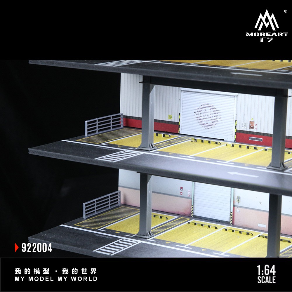 Diorama 1/64 Diecast Car Garage Model LED Street Parking Lots Buildings Scene US
