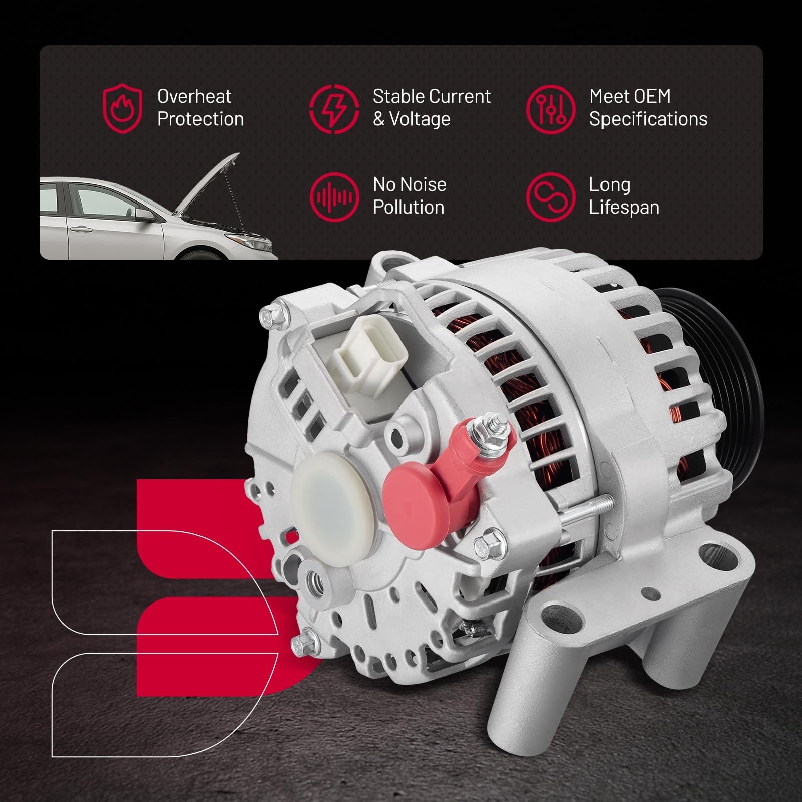 BDFHYK Alternator Compatible with Ford E-350 Super Duty/F-350 Super Duty/F-45…