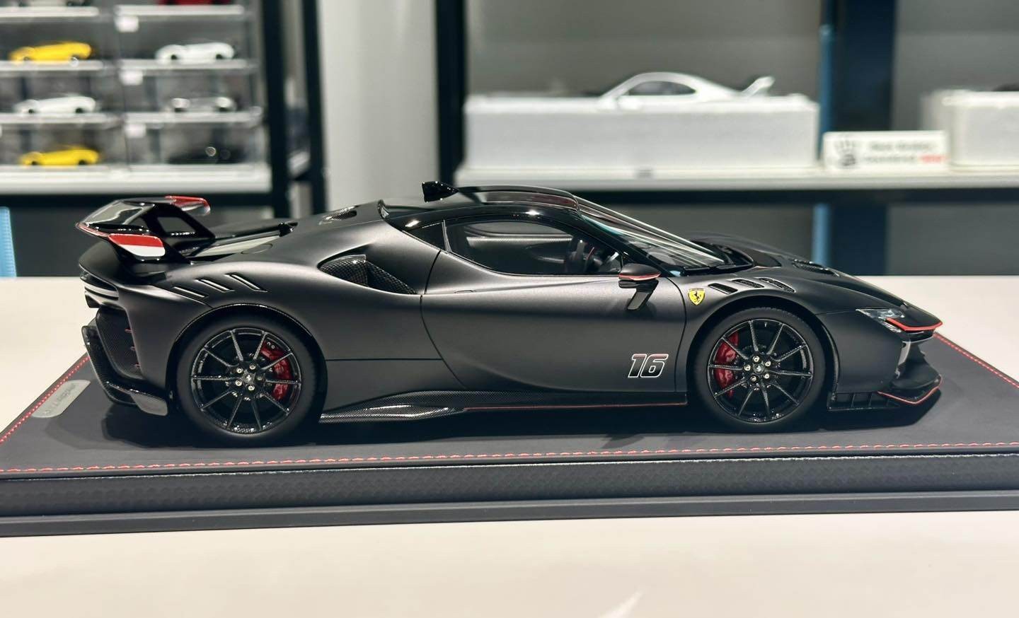 Ferrari SF90 XX Stradale Race #16 Matt Black in 1:18 scale by BBR