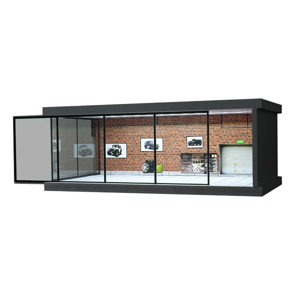 Diorama 1/64 Car Garages Model LED Lighting City Car Showroom Display Model Toys