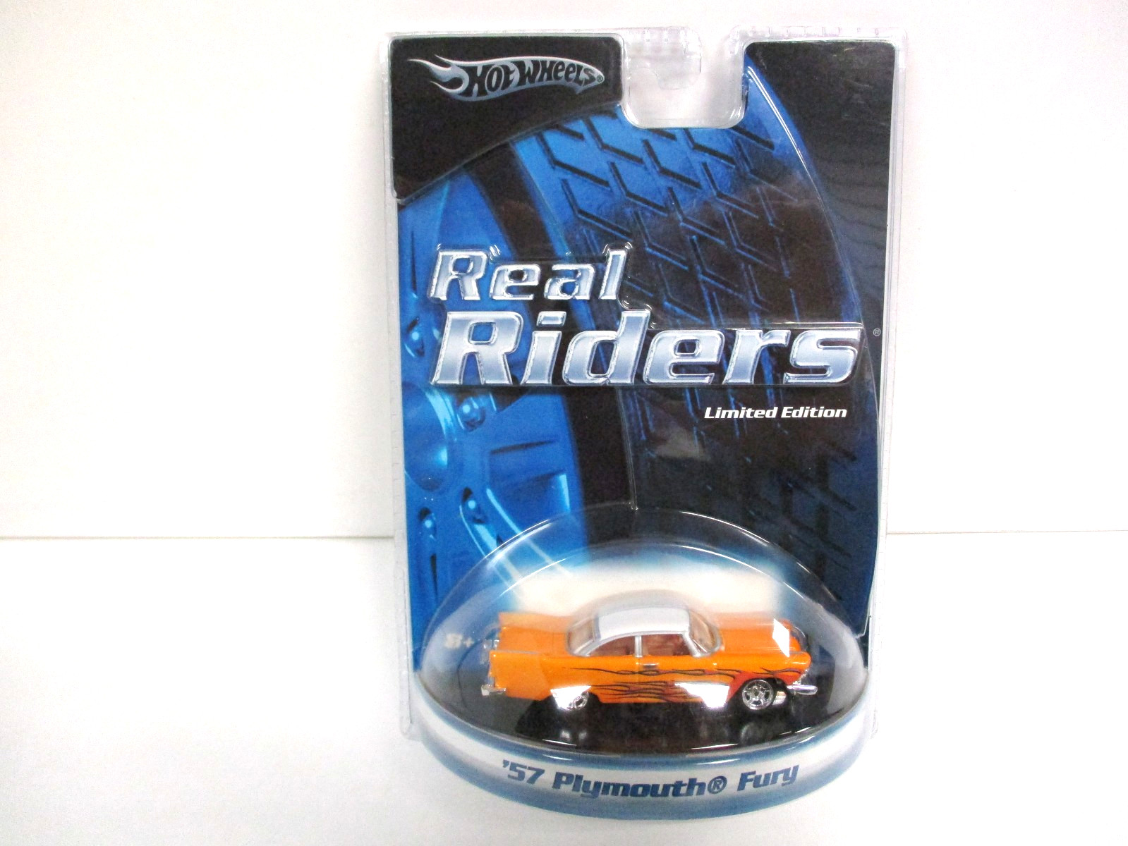 HOT WHEELS – REAL RIDERS – CUSTOM 1957 PLYMOUTH FURY – FLAMES – 1/64
