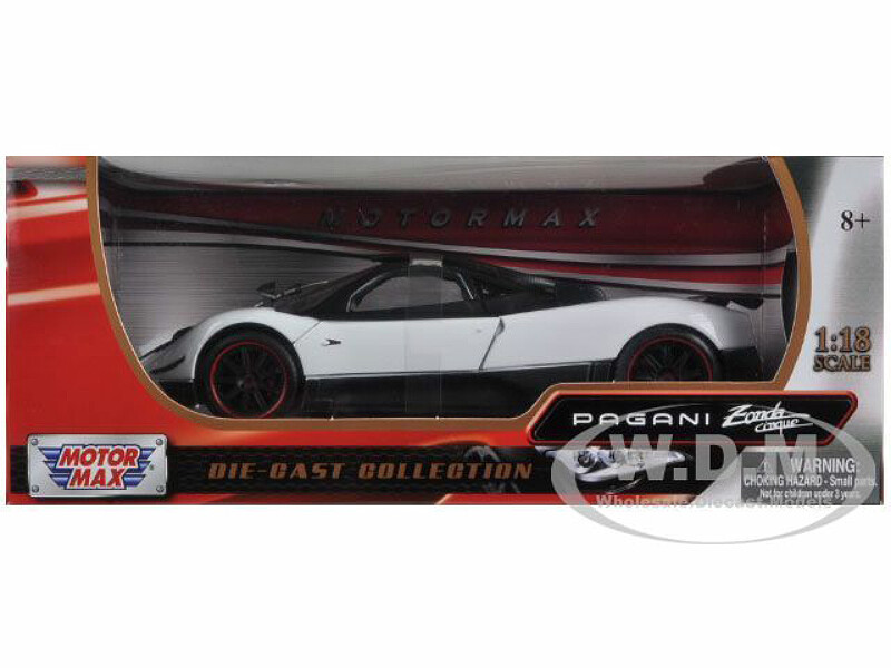 PAGANI ZONDA 5 CINQUE WHITE & BLACK 1/18 DIECAST MODEL CAR BY MOTORMAX 79158