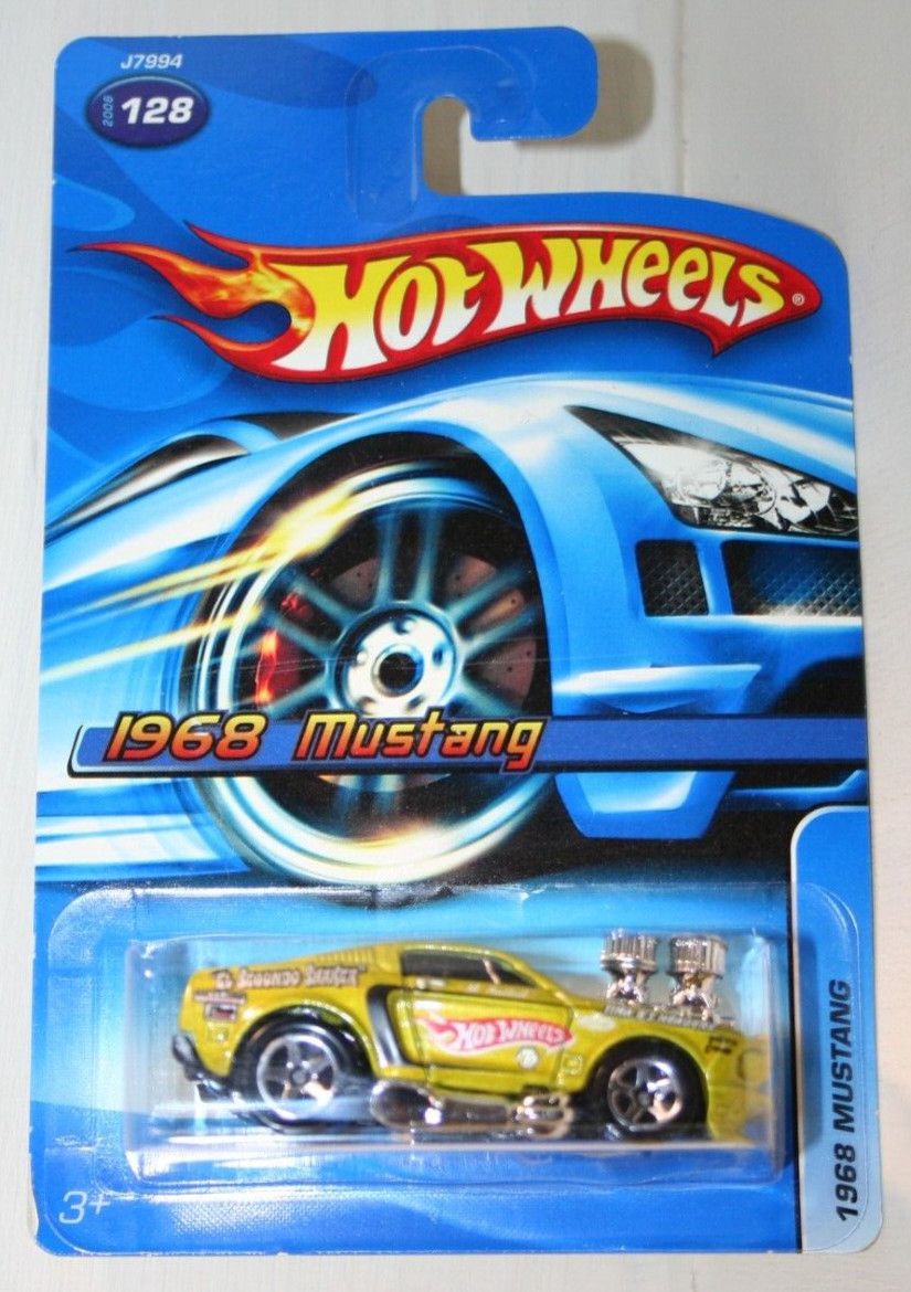 2006 Hot Wheels Main Line 1968 Mustang #128 Metalflake Light Olive Green J7994