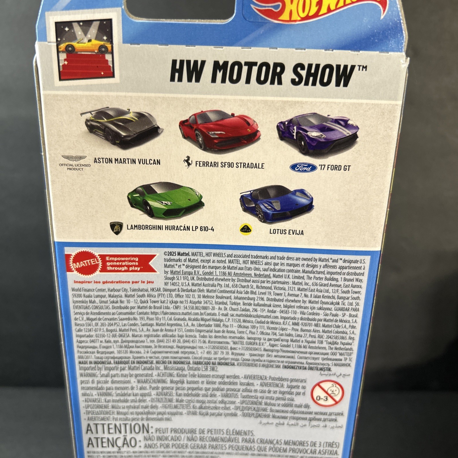 Hot Wheels 2025 HW Motor Show 5-Pack Ferrari Aston Martin Ford Lamborghini Lotus