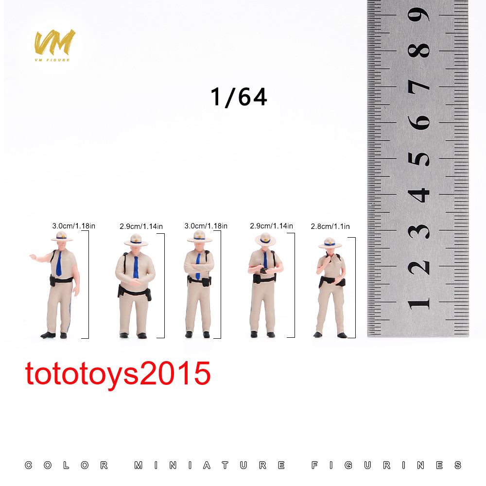 1/64 1/87 1/72 US Patrol Police Men Lady Scene Miniature Figures Doll Model Toy