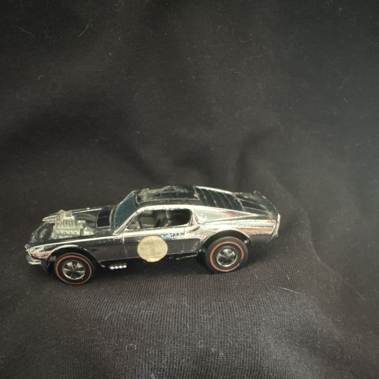 Hot Wheels Redlines 1967 Ford Mustang 1:64 Diecast Car Silver Redline Wheels