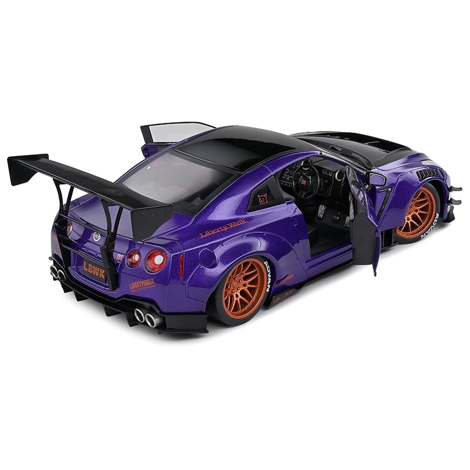 Solido 1:18 Scale Diecast – Nissan GT-R (R35) W/Liberty Walk Body Kit 2.0 Pur…