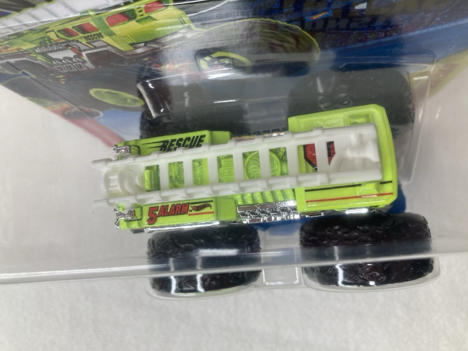 Mattel Monster truck – Hw 5 Alarm diecast truck 1:64 scale lime green color