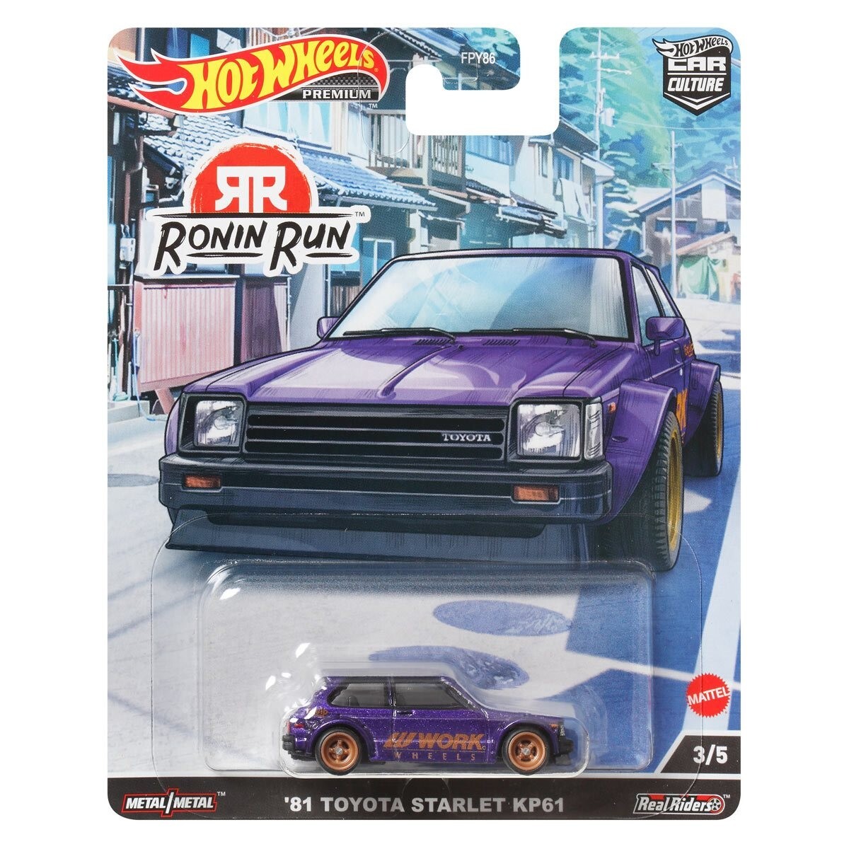 2022 Hot Wheels Car Culture Ronin Run ’81 Toyota Starlet KP61 1:64 Diecast Car