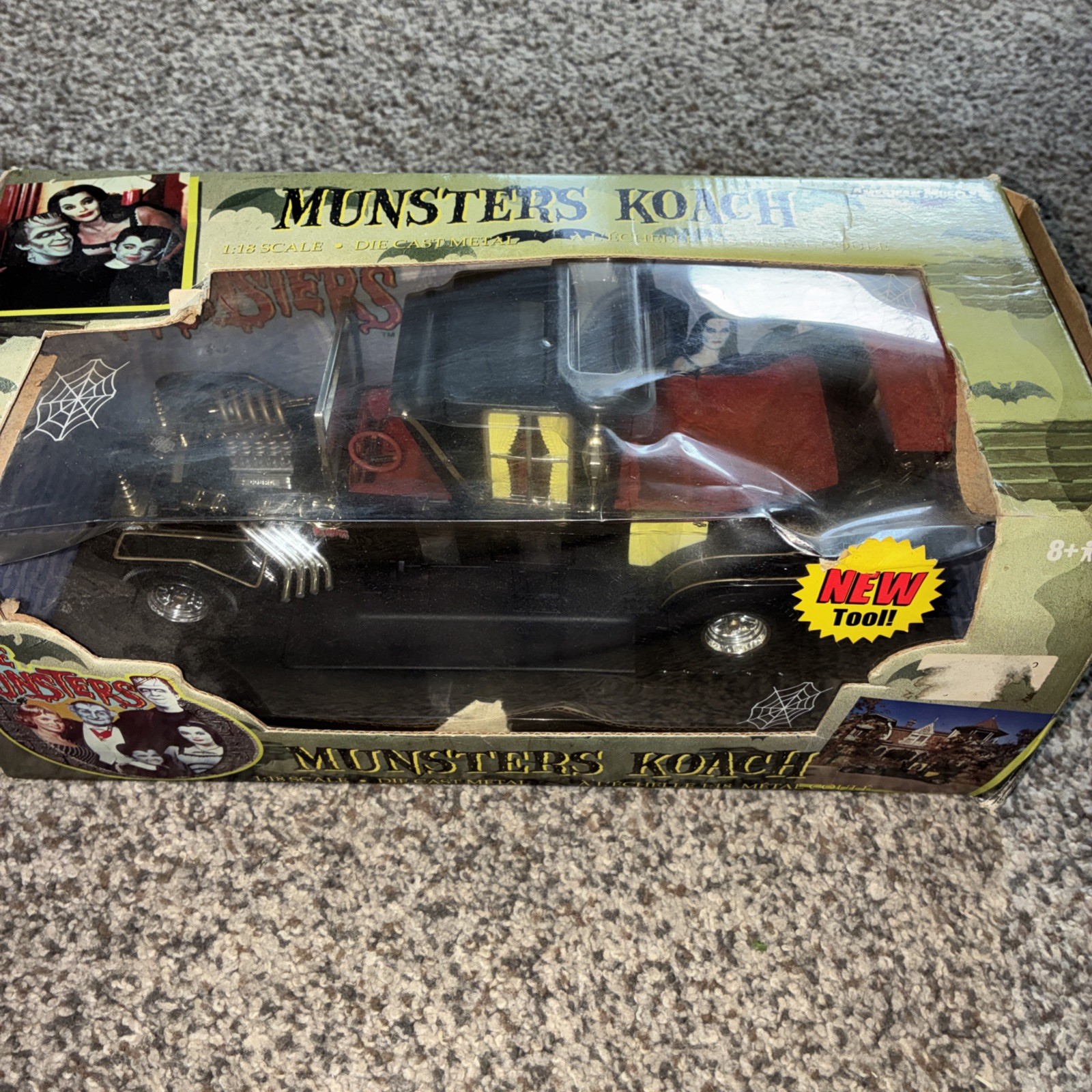 2002 ERTL American Muscle The Munsters Koach Car 1/18 Diecast Rough Box