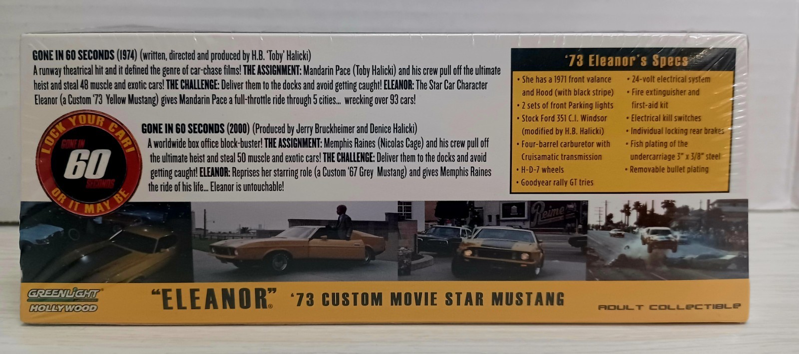 1973 Ford Mustang Mach 1 Yellow “Eleanor” “Gone in Sixty Seconds” Movie (1974)
