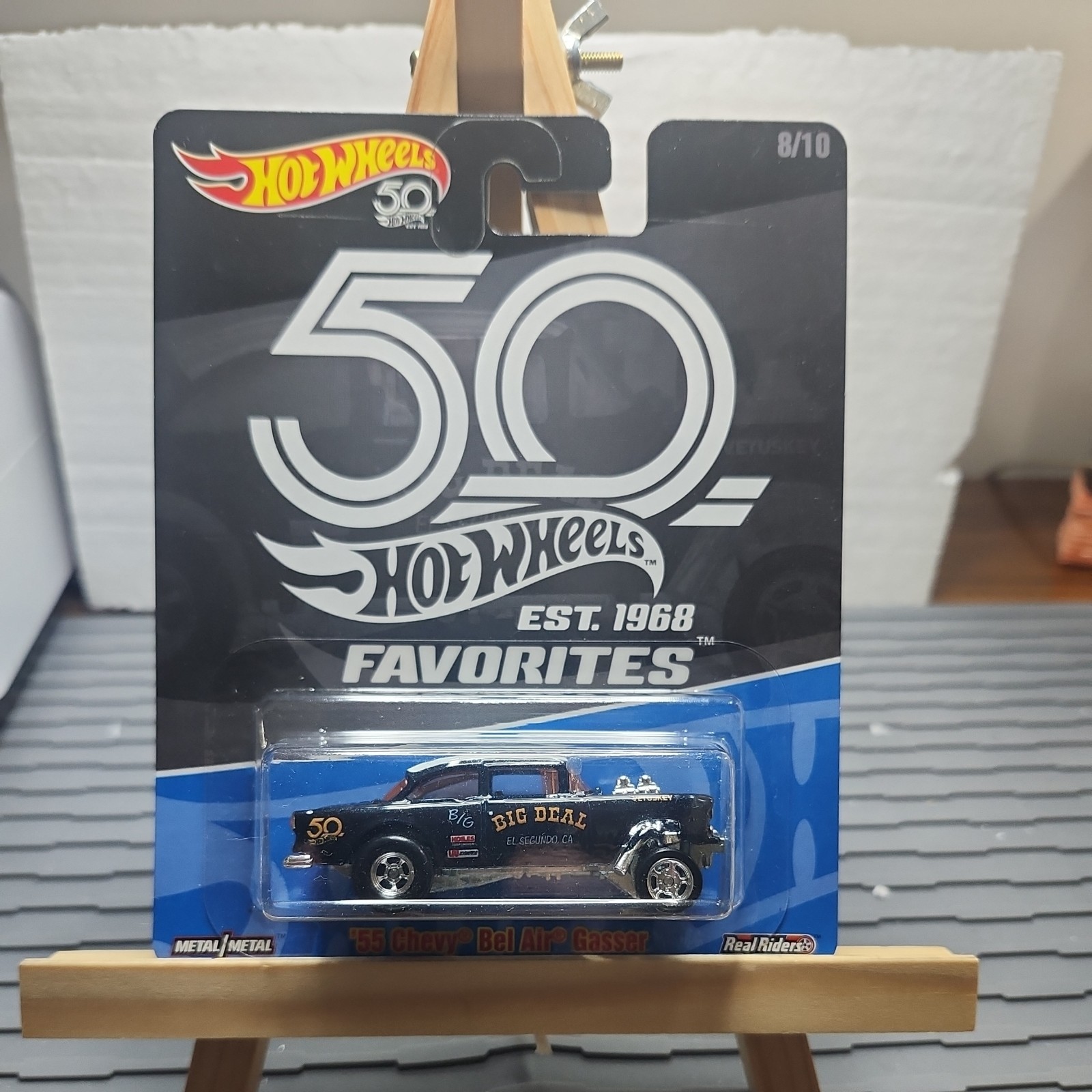 HOTWHEELS CHASE 55 CHEVY BEL AIR 55 GASSER BLACK ( VHTF ) WITH PROTECTOR PICS