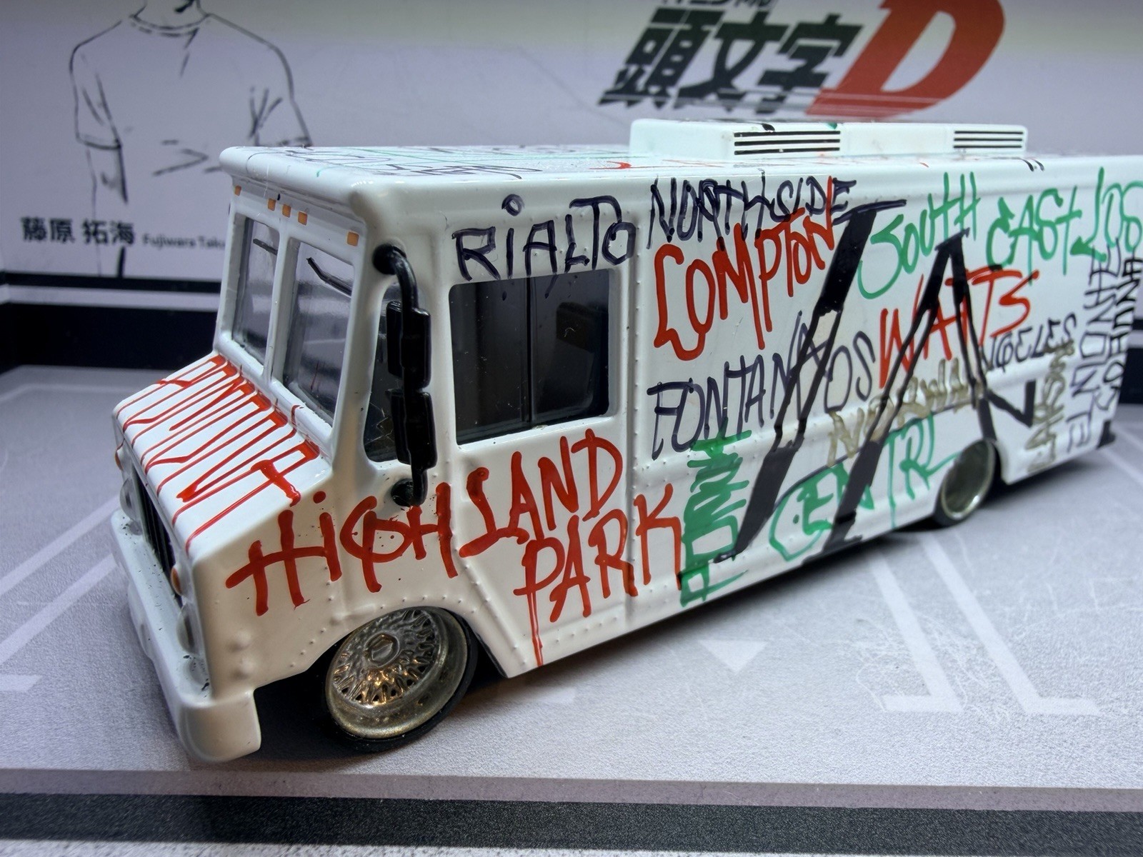 Food Truck MIJO 1:64 Die-cast American Diorama California Graffiti Taco Truck