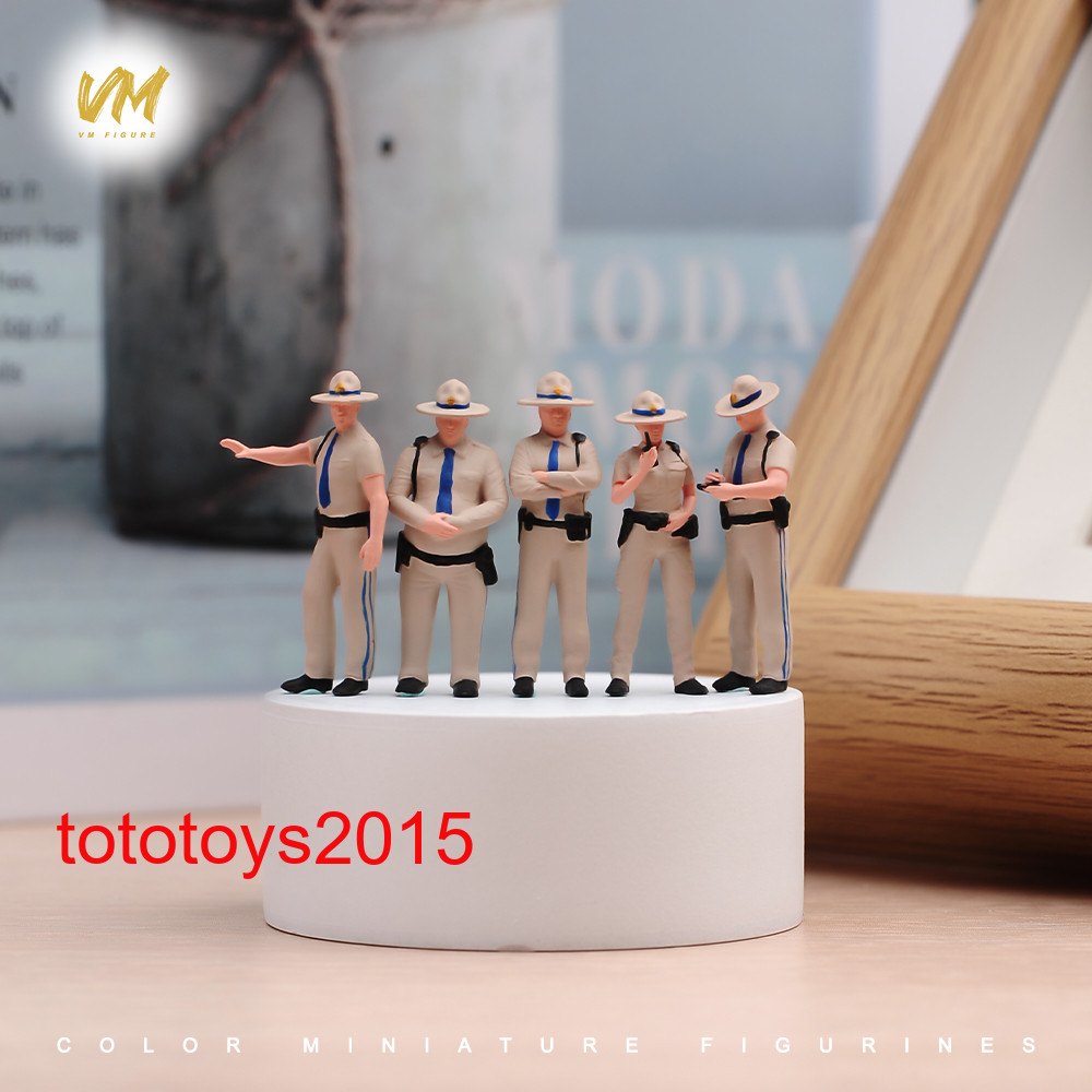 1/64 1/87 1/72 US Patrol Police Men Lady Scene Miniature Figures Doll Model Toy