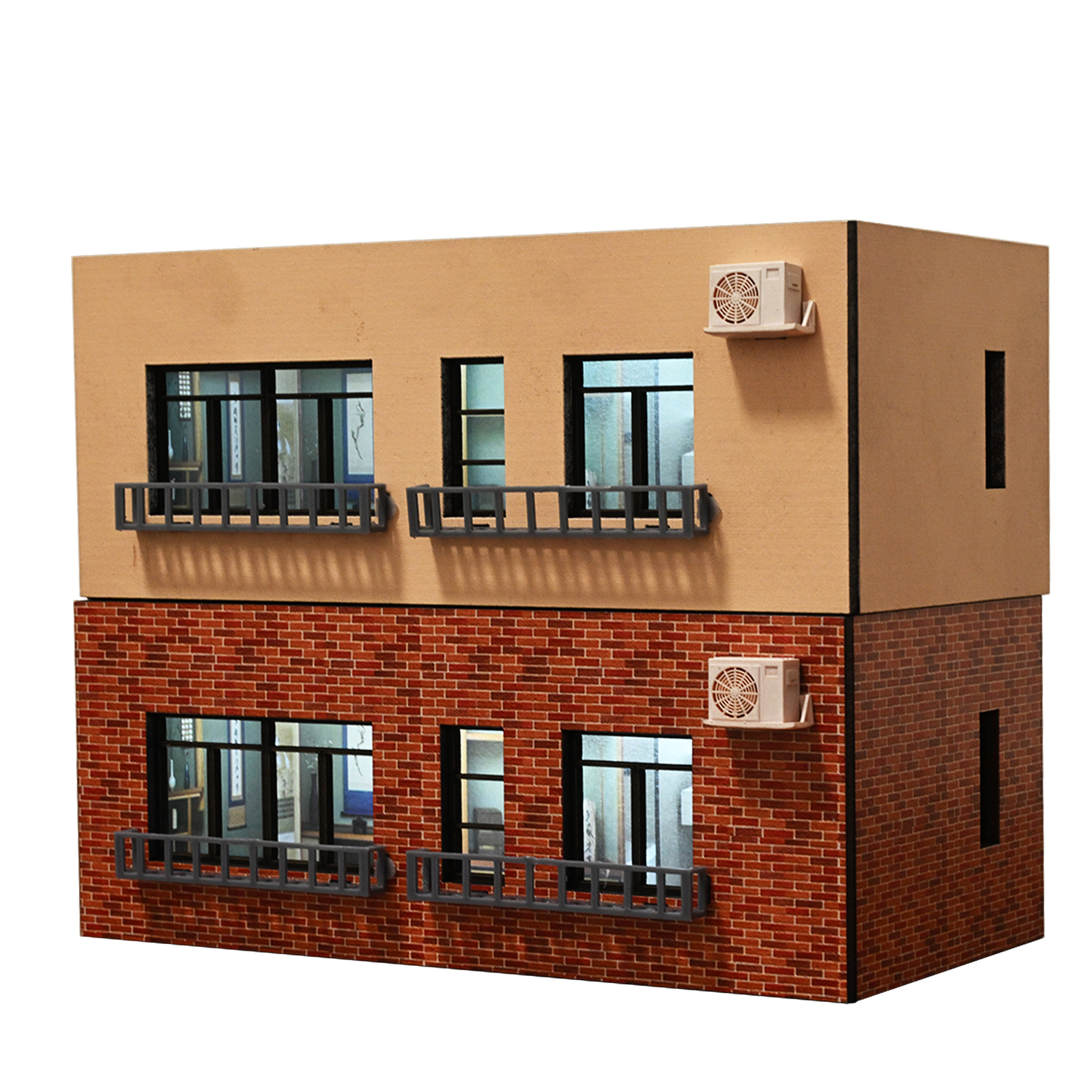 1/64 Diorama Car Garage Model LED Light City Street House Building Model Display