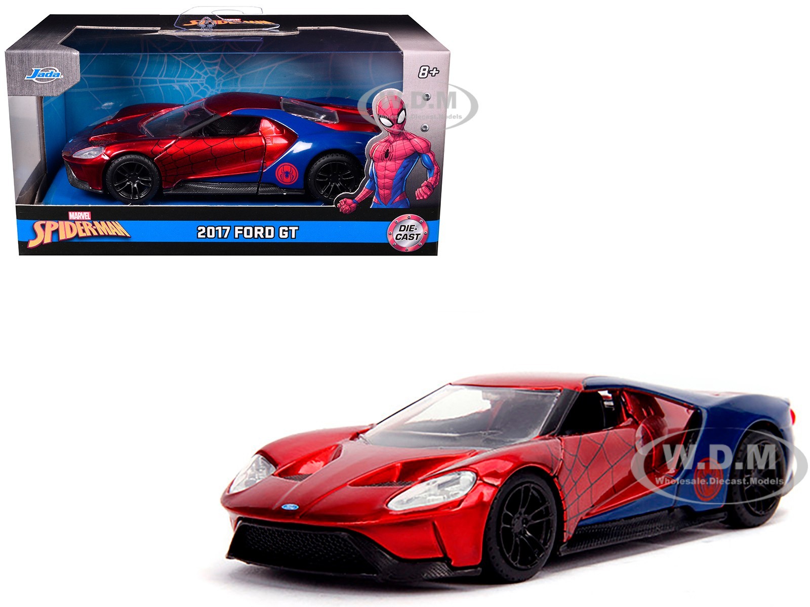 2017 FORD GT “SPIDER-MAN” THEME 1/32 DIECAST METAL CAR BY JADA 30291