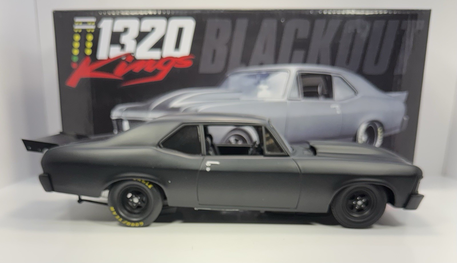 GMP 1/18 Scale 1969 Chevrolet Nova Pro Street Drag “BLACKOUT” 1320 Kings