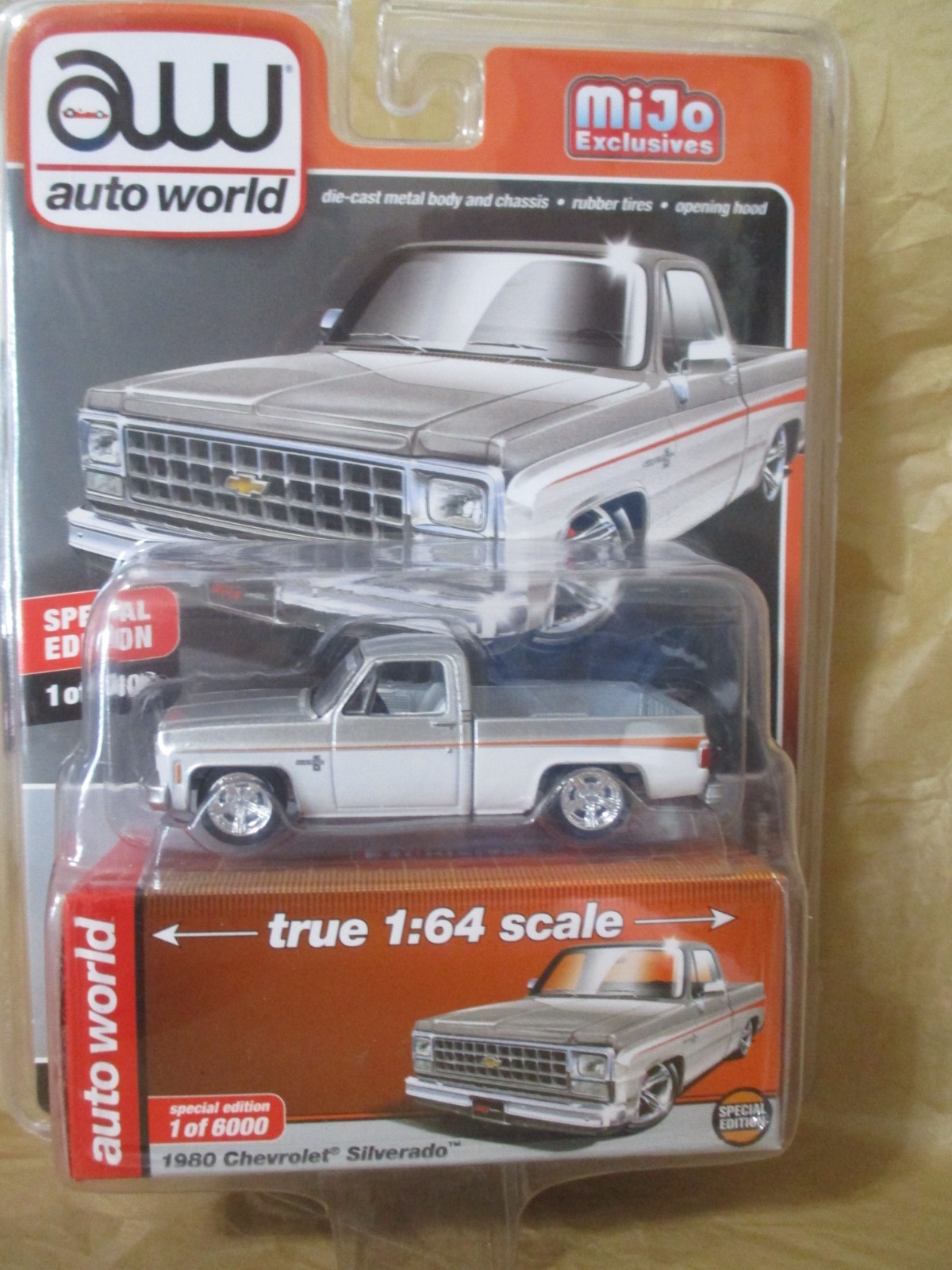 Auto World Mijo Exclusive 1980 Chevy Silverado SWB 1:64 Diecast w/ Rubber Tires