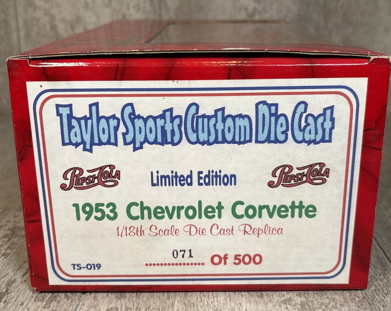 1/18 Mira Golden Line 1953 Chevrolet Corvette Pepsi Cola Diecast Car w/ Box