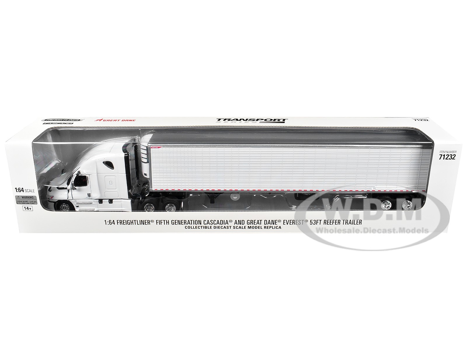 2025 FREIGHTLINER CASCADIA GEN-5 & TRAILER WHITE 1/64 BY DIECAST MASTERS 71232