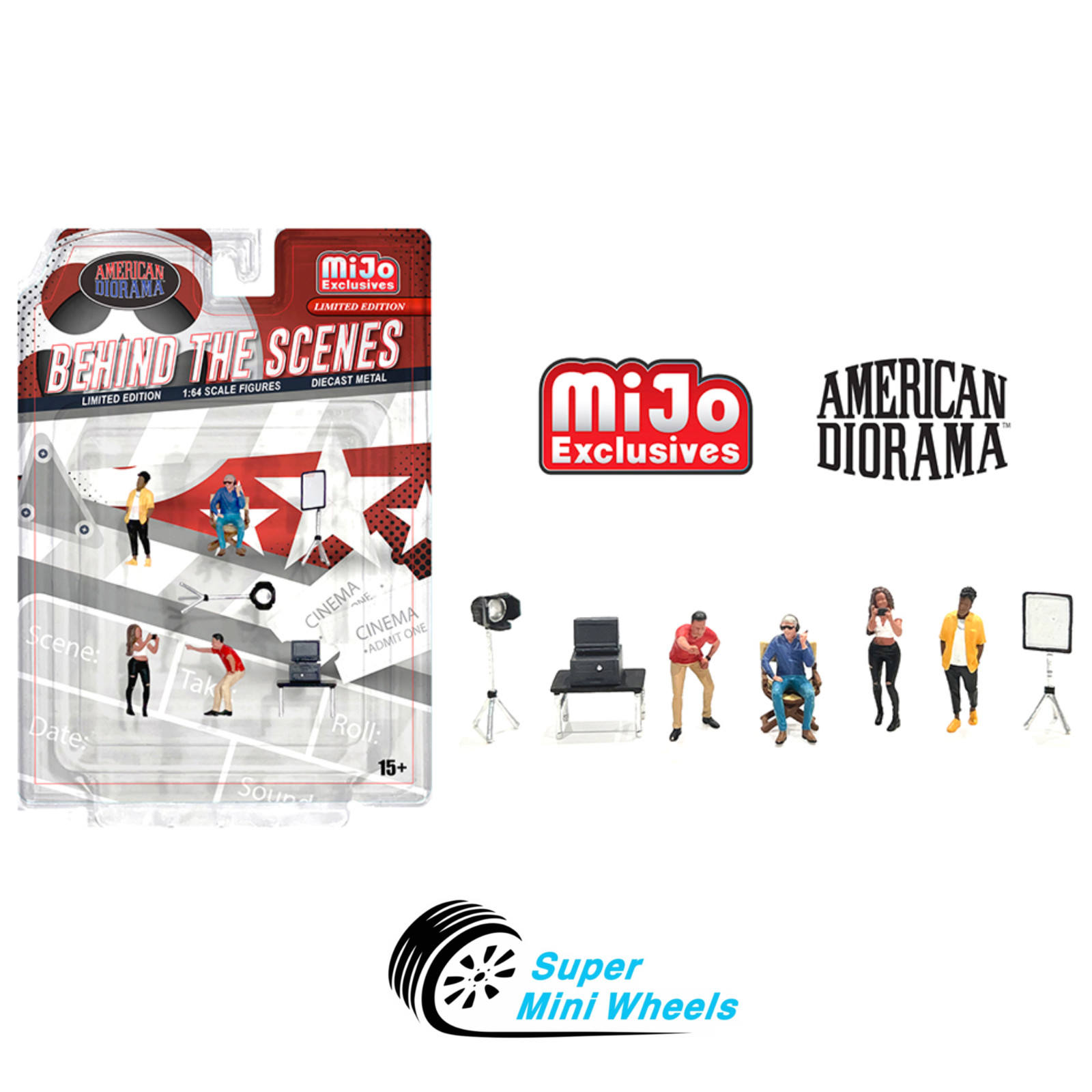 American Diorama 1:64 – Behind The Scene Figures – 6 pcs Set – Metal – AD-2426MJ