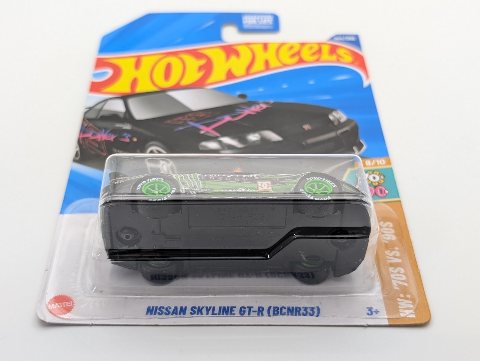 Hot Wheels CUSTOM Nissan Skyline GT-R R33 BCNR33 Monster Energy HOONIGAN Toyo