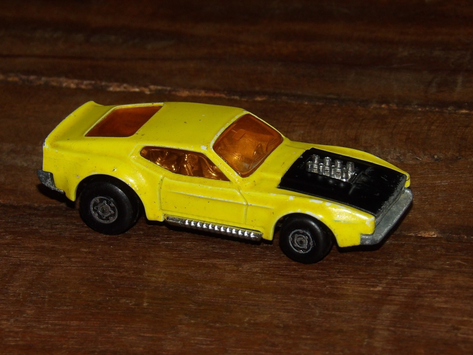 VTG 1972 MATCHBOX Lesney Superfast FORD BOSS MUSTANG Diecast No 44 Black Hood