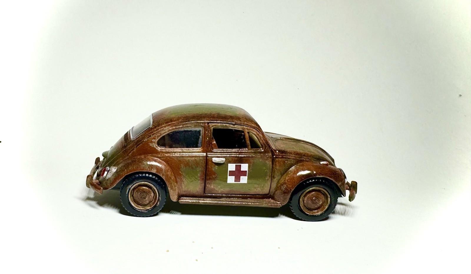 Custom Welly 1/32 Military Medic VW Beetle Hot Wheels Hand Painted Rat Rod