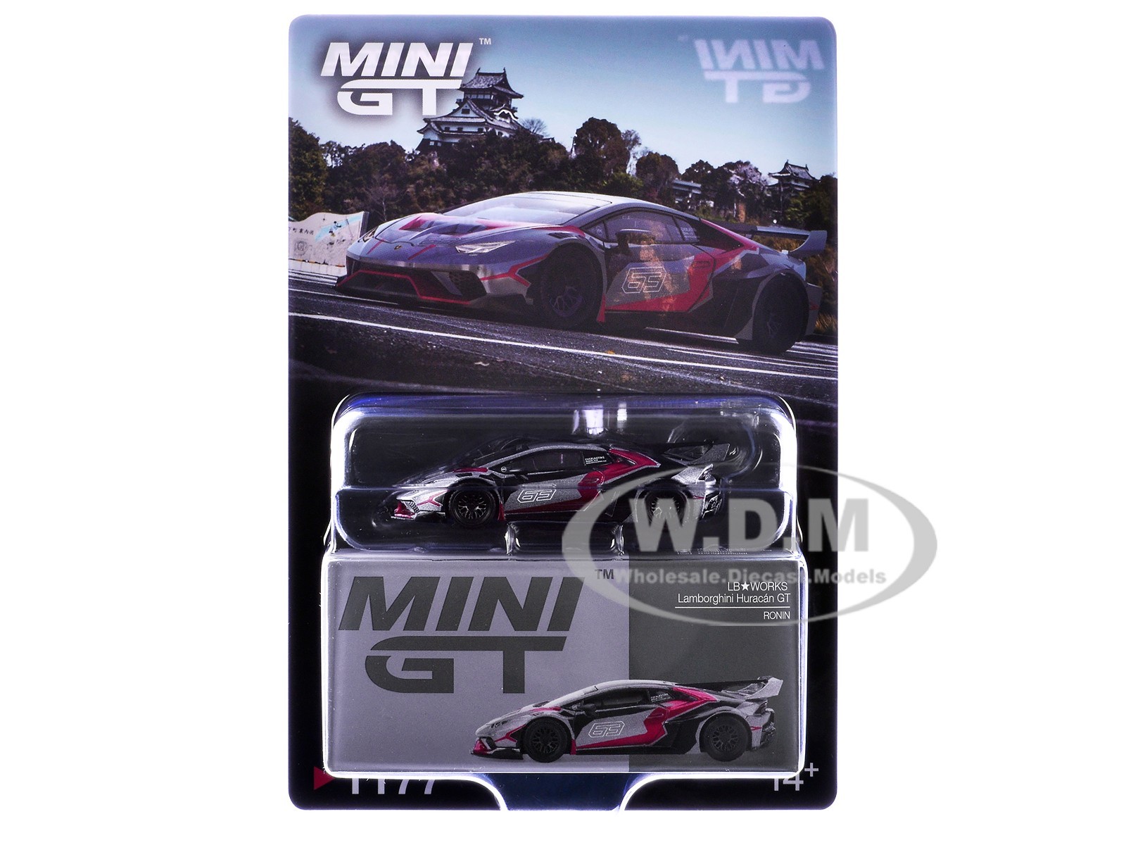 LAMBORGHINI HURACAN GT LB-WORKS “RONIN” GRAY 1/64 DIECAST BY MINI GT MGT01177