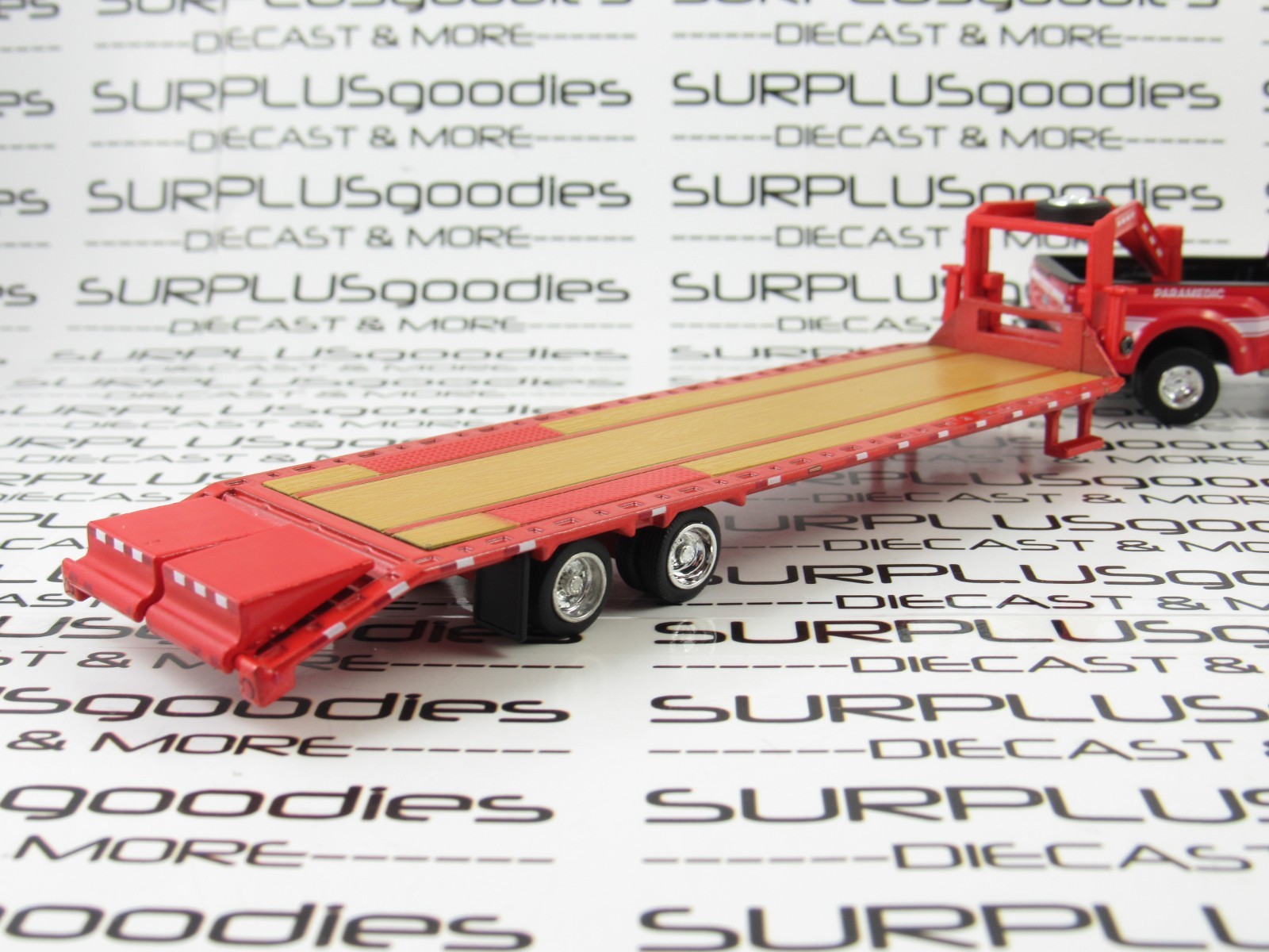 Greenlight 1:64 LAFD Fire Red 2018 FORD F-350 F350 Dually w/Gooseneck Trailer