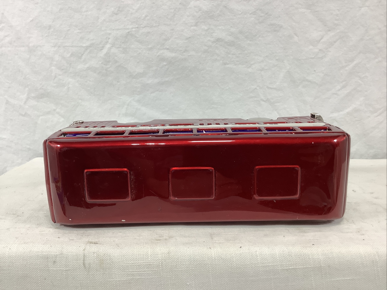 Vintage Chinese Tinplate Friction Drive Double Decker Bus MF 185 – Red NOS
