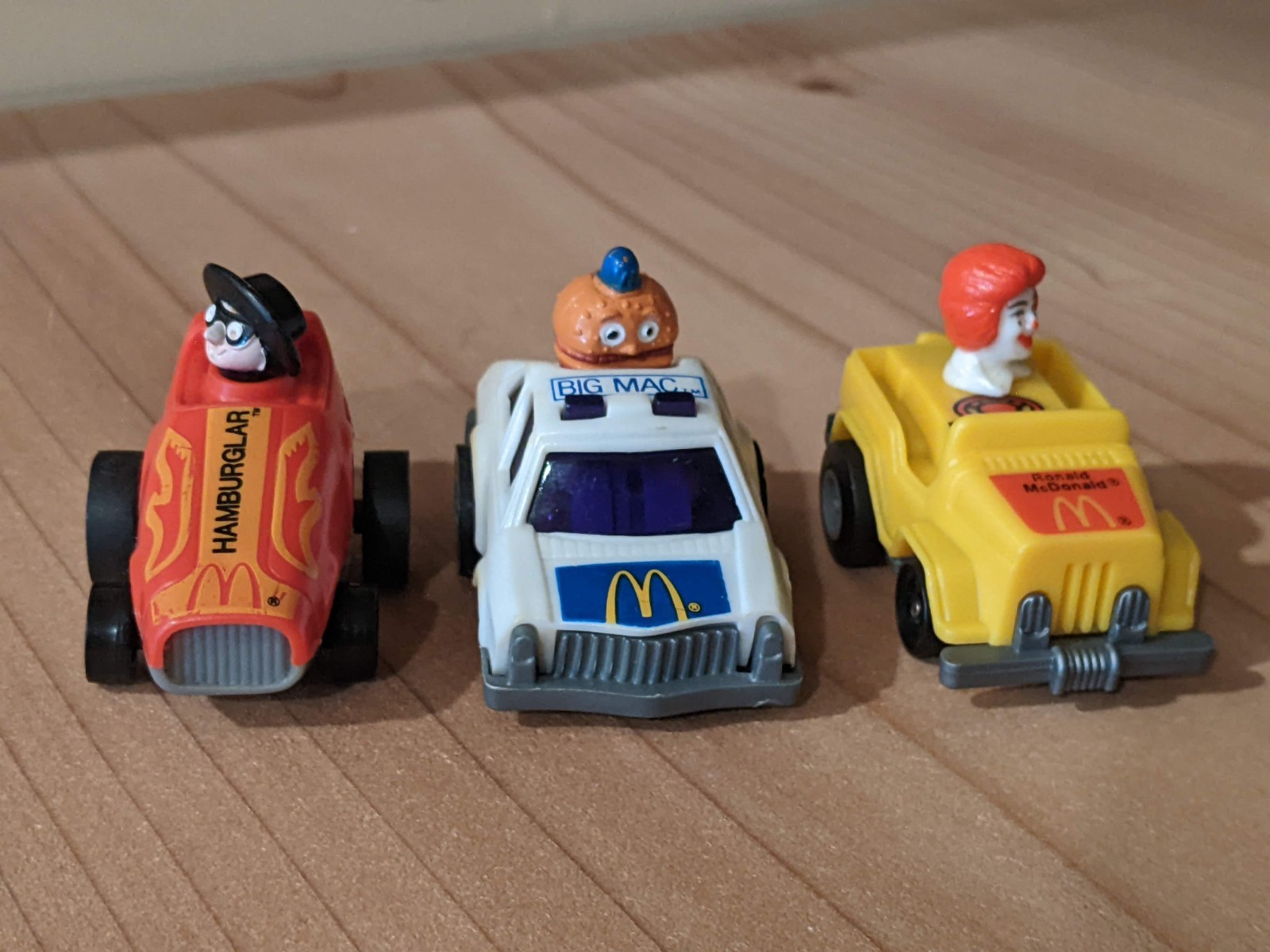 VTG Lot of 3 1984 McDonald’s Happy Meal Penny Racer Big Mac Ronald McDonald Work