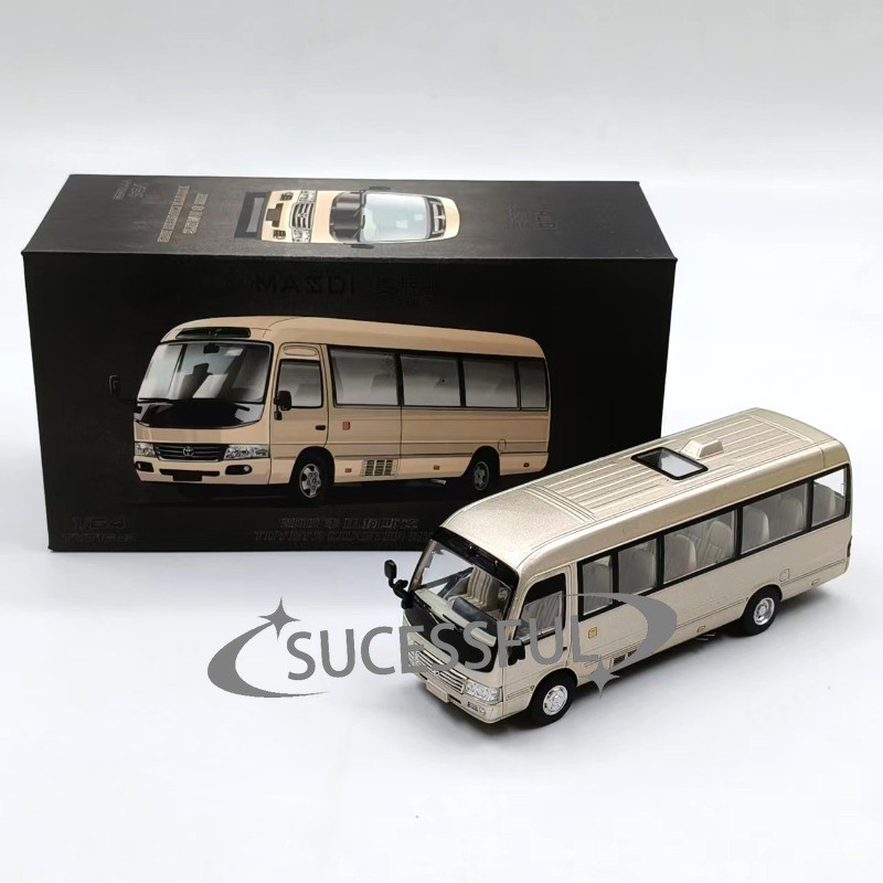 1:64 2013 Toyota Coaster Diecast Alloy Official Minibus Replica Model