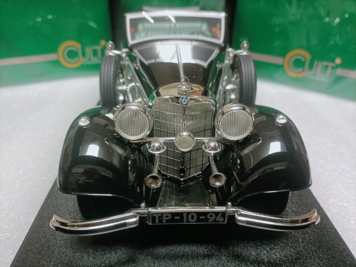 Cult 1:18 Mercedes Benz 540K B 1936 Black Silver Convertible Vintage Car Model