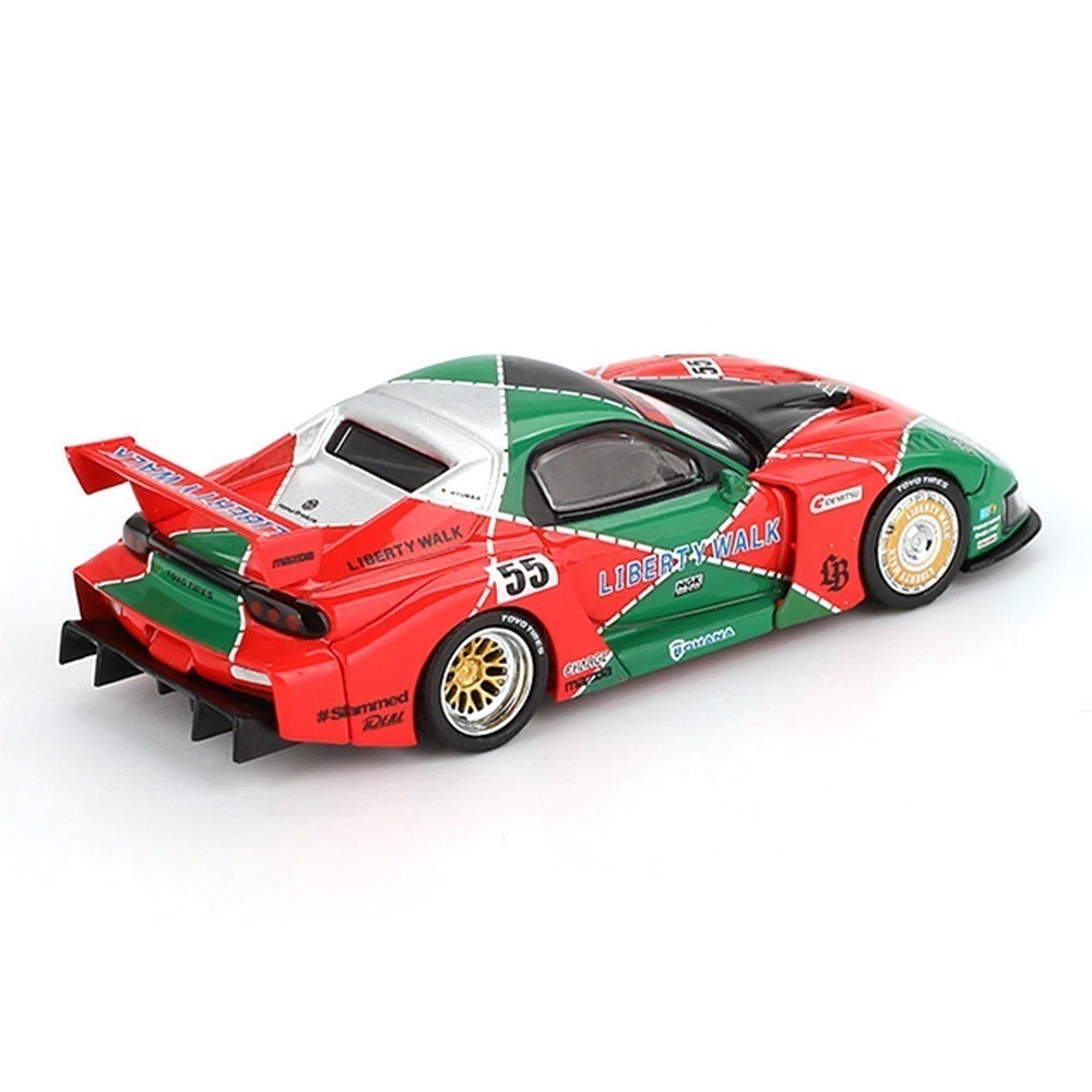 MINI GT MAZDA RX-7 LB SUPER SILHOUETTE 787B 1/64 ORANGE & GREEN MGT00990-P12