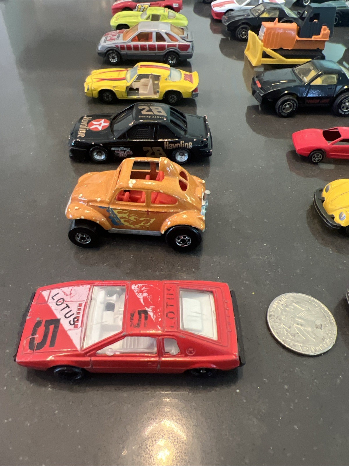 Lot Of 32 Diecast & Plastic Vintage Cars Trucks Mixed Brands See Description