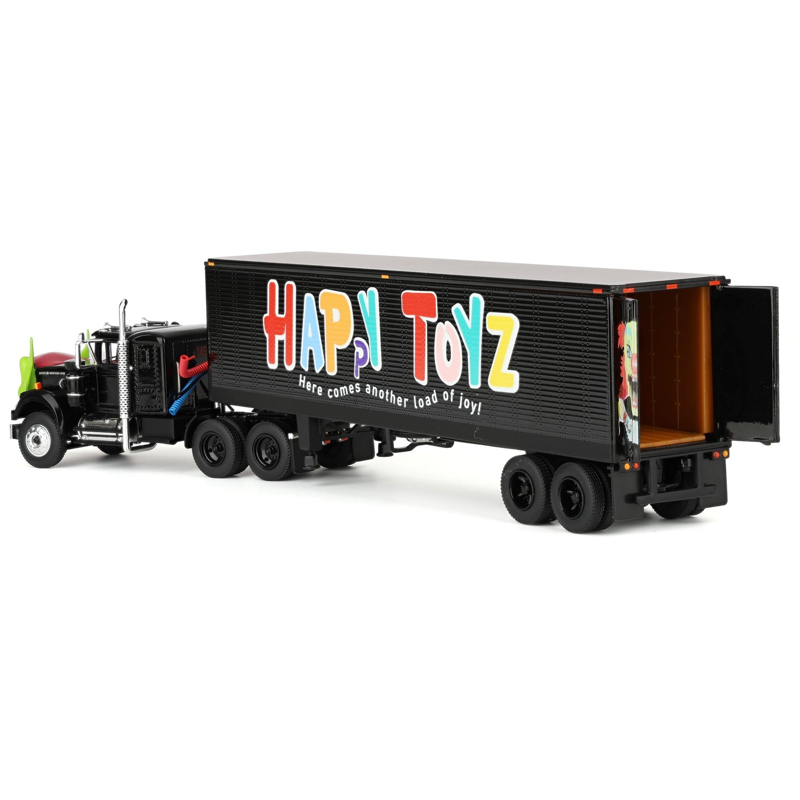 1/64 White Western Star Semi Truck with Green Goblin Head, 40ft Trailer, 68-2287