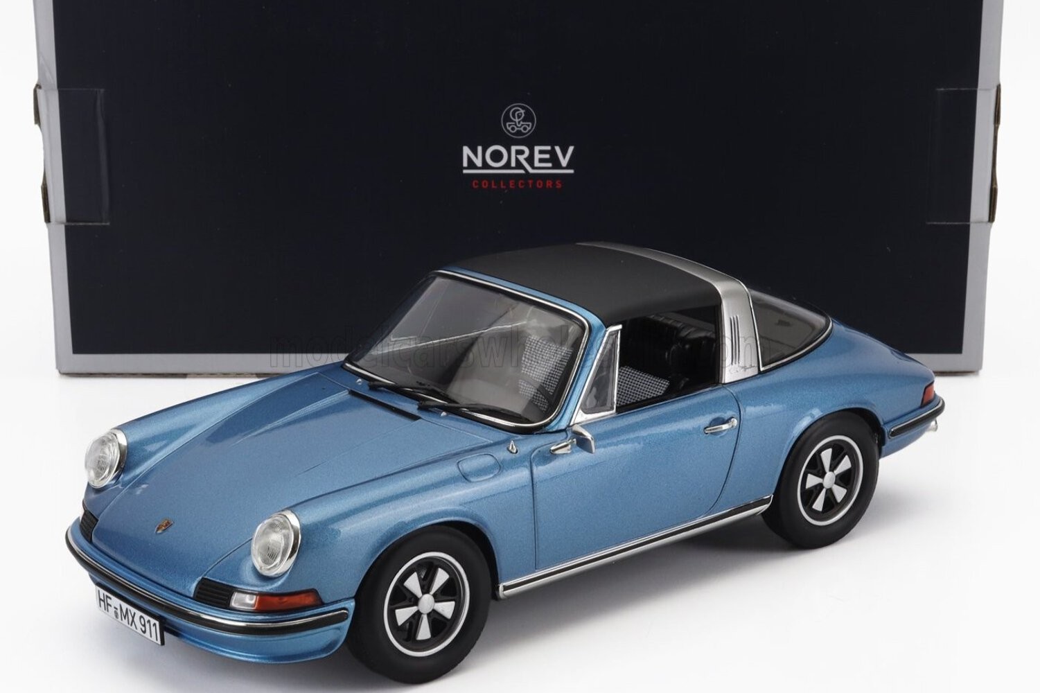 Norev 1973 Porsche 911 S 2.4 Targa w/ Removable Top Blue Metallic 1:18 187646