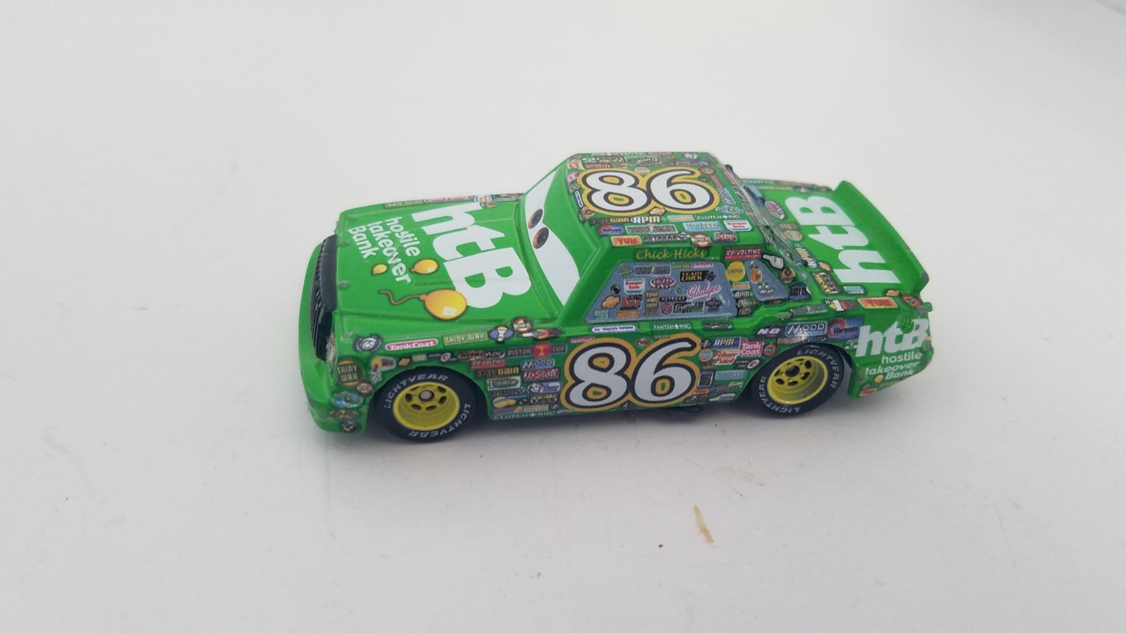 Disney Pixar Cars Green #98 Chick Hicks Diecast Car Vehicle Lot 2 Hot Roddin